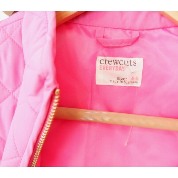 J.Crew Crewcuts Girls Pink Barbiecore Quilted Puffer Vest, size 4-5 - Picture 8 of 9